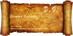 Domán István névjegykártya
