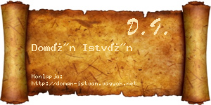 Domán István névjegykártya